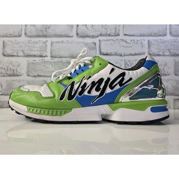 Size 14 Adidas Originals Men’S ZX 8000 Kawasaki Shoes Semi Solar Green/Blue main image 9